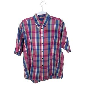 Apparel Workshop Men's Large‎ Red Plaid Short-Sleeve Button-Down Shirt